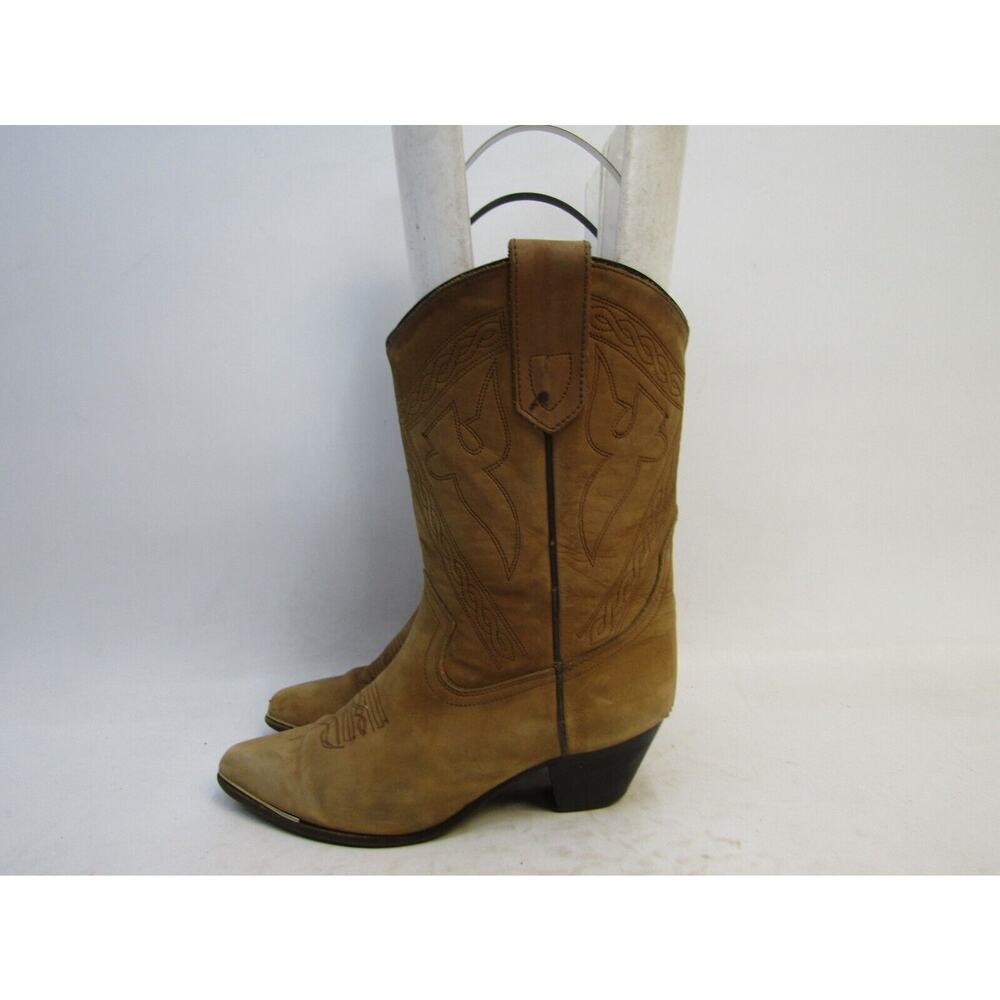 Oak Tree Farms Womens Size 8.5 M Brown Leather Cowboy Western Boots